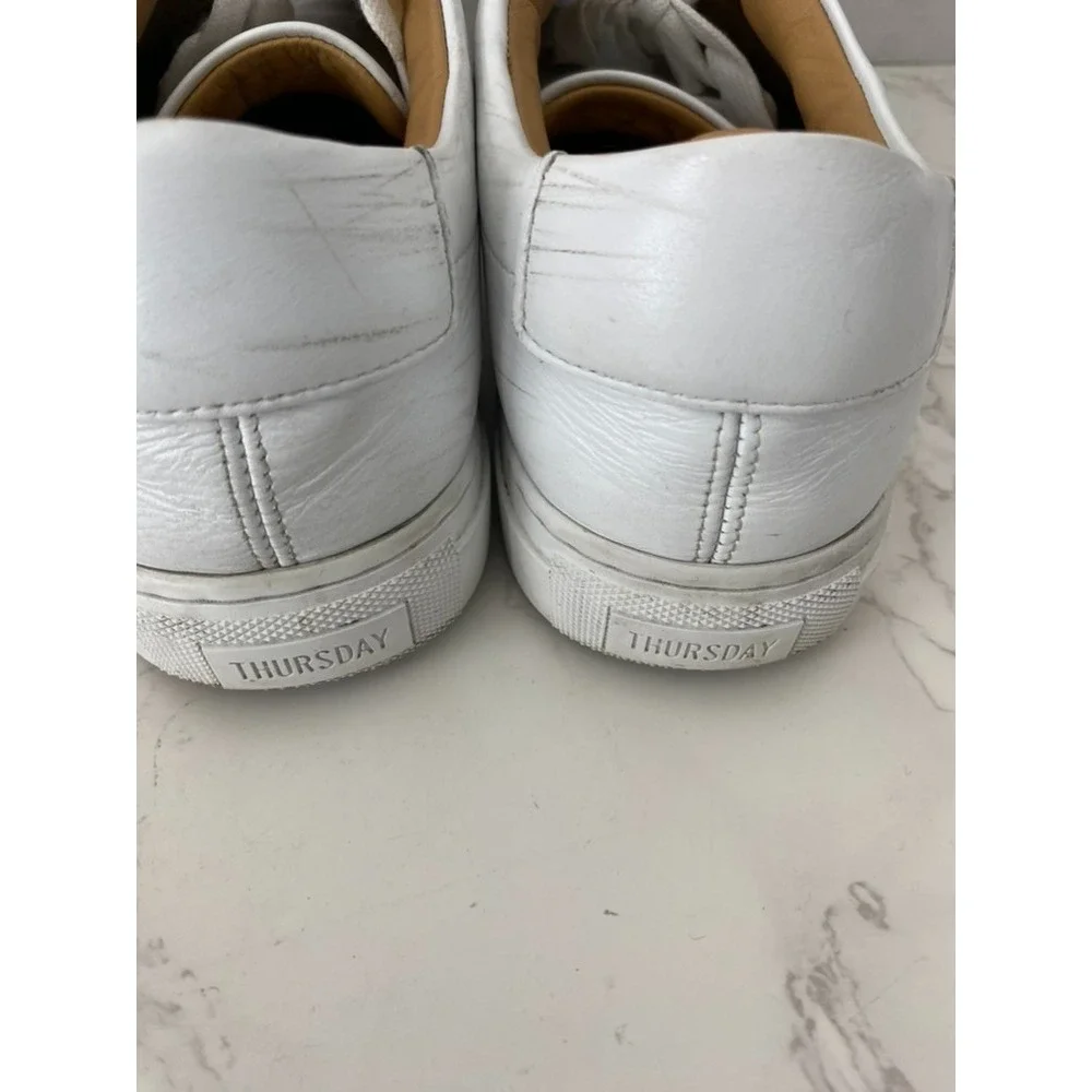 Thursday Boot Company Leather Sneakers Men's Sz 12 White Low Top